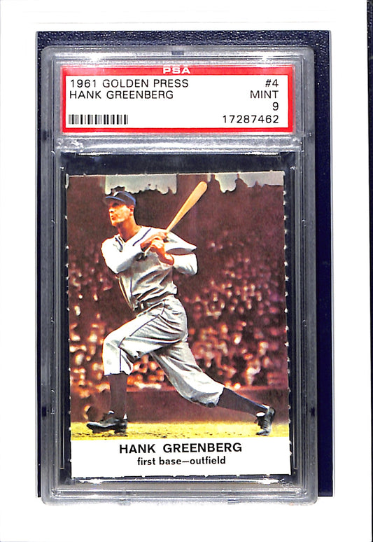 1961 Golden Press #4 Hank Greenberg PSA 9 Detroit Tigers