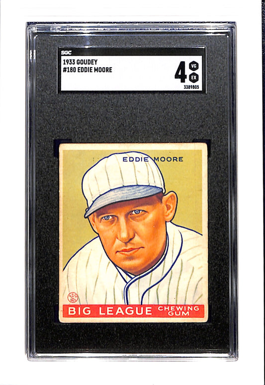 1933 Goudey #180 Eddie Moore SGC 4