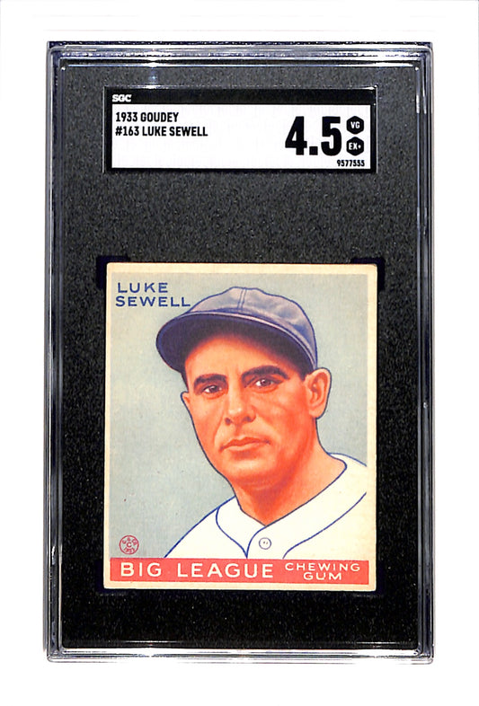 1933 Goudey #163 Luke Sewell Portrait SGC 4.5